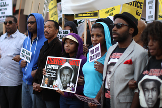 Protesters at the Los Angeles Million Hoodie March